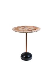 Flower Inlay Table with Marble Base