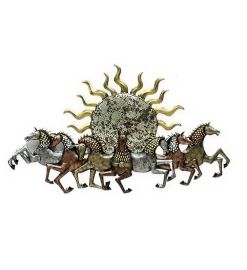 Backlit 7 Running Horses Wall Hanging