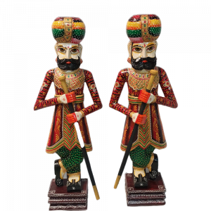 Wooden Chowkidar Set of 2 (Assorted Sizes)-36