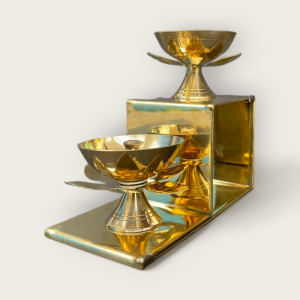 2 Step Metal Diyas (Brass Finish)