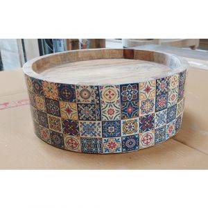 Wooden Tray Round Paper Printing