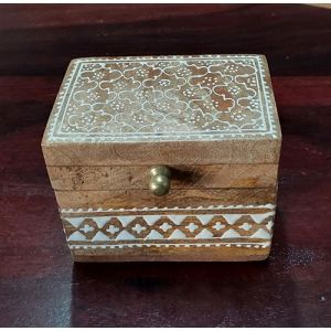 White Henna Wooden Box (Small)