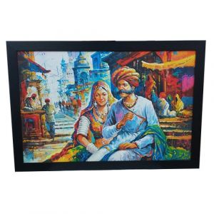 Canvas Print of Rebari Couple