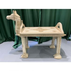 White Wooden Camel Bench