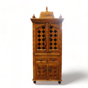 Standing Wooden Temple with Doors (Honey)