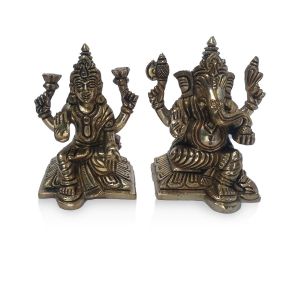 Brass Laxmi Ganesha Set of 2