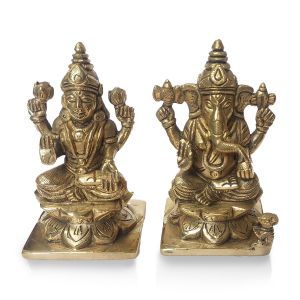 Brass Laxmi Ganesha Set of 2
