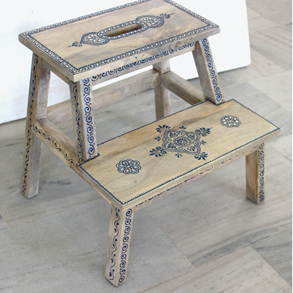 Wooden Painted Step Stool