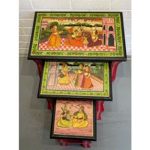 Hand Painted Nesting Table (Set of 3)