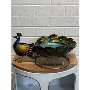 Hand-Painted Peacock Bowl