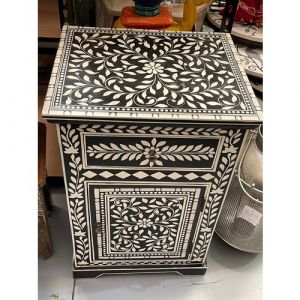 Black and White Hand Painted Cabinet