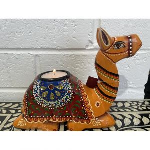 Wooden Camel Candle Holder