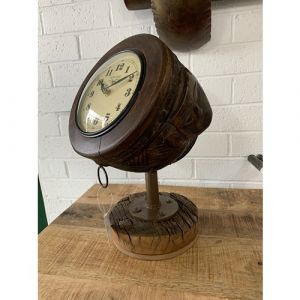 Old Wooden Pot Clock with Stand