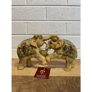 Hand-Painted Resin Fighter Elephant