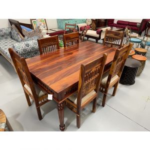 Wooden Hand Carved 6 Seater Dining Table