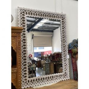 White Carving Mirror