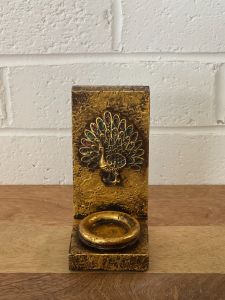 Golden Wooden Peacock Candle