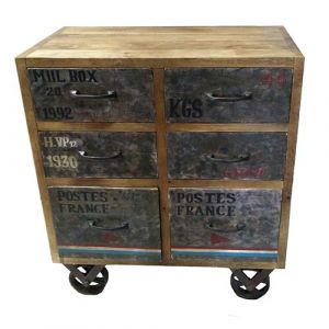 Side Unit Reclaim Wood With Wheels