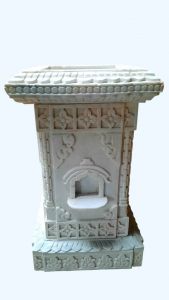 White Marble Carving Tulsi Pot