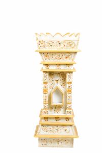 Golden Painted Marble Tulsi Pot