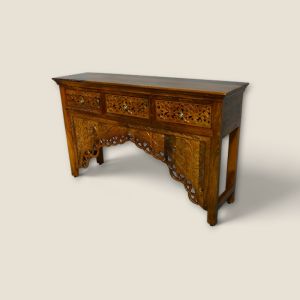 Wooden Carving Console Table with 3 Drawers (Assorted Colours)