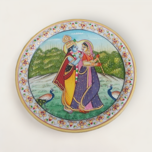 Marble Radha Krishna Plate
