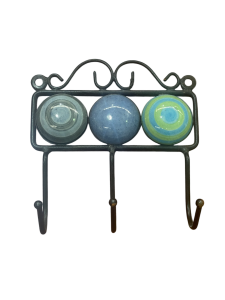 Iron Hanger Ceramic Fitted Three Hook