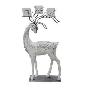 Reindeer with 3 Glass Candle Holders