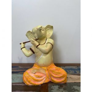 Sitting Musical Ganesha (Flute)