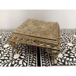 Brass Chowki with Elephant Legs