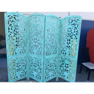 Turquoise 4 Panel Partition