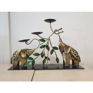 Elephants with 3 Candle Holders