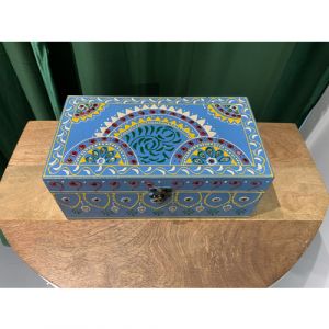 Light Blue Hand Painted Wooden Box