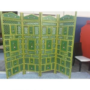 Traditional Green 4 Panel Partition