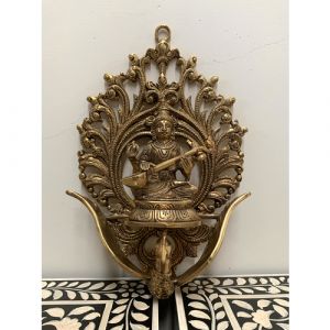 Brass Saraswati Wall Piece