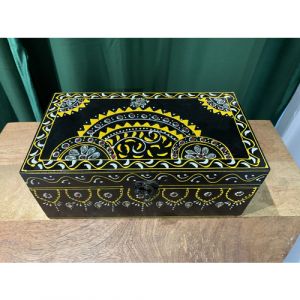 Black Hand Painted Wooden Box