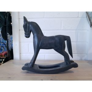 Black Rocking Wooden Horse