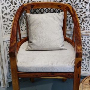 Wooden Armchair with Jali Back