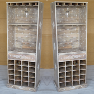 Wooden Painted Wine Rack Cabinet (Vertical)