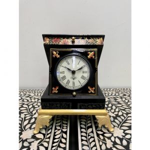 Black Flower Box Clock