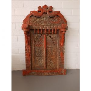 Peacock Antique Jharokha with Doors (Red)