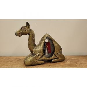 Wood Painted Sitting Camel