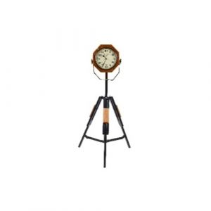 Teak Wooden Clock with Tripod-style Stand