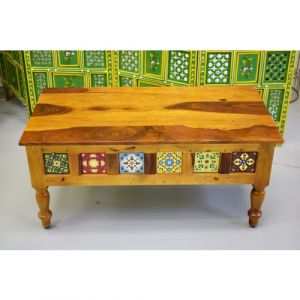 Rectangle Wooden Tile Fitted Coffee Table