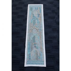 Hand Stitched Table Runner (White and Blue)