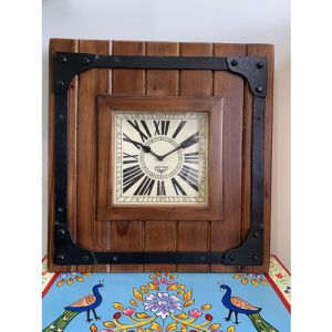 Square Wooden Clock
