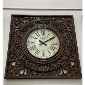 Hand-carved Wooden Clock