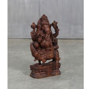 Wooden Ganesha Idol