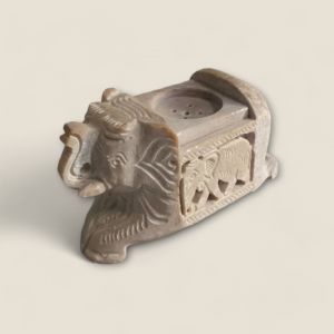 Carved Marble Elephant Incense Holder
