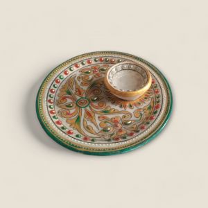 Marble Plate with Diya